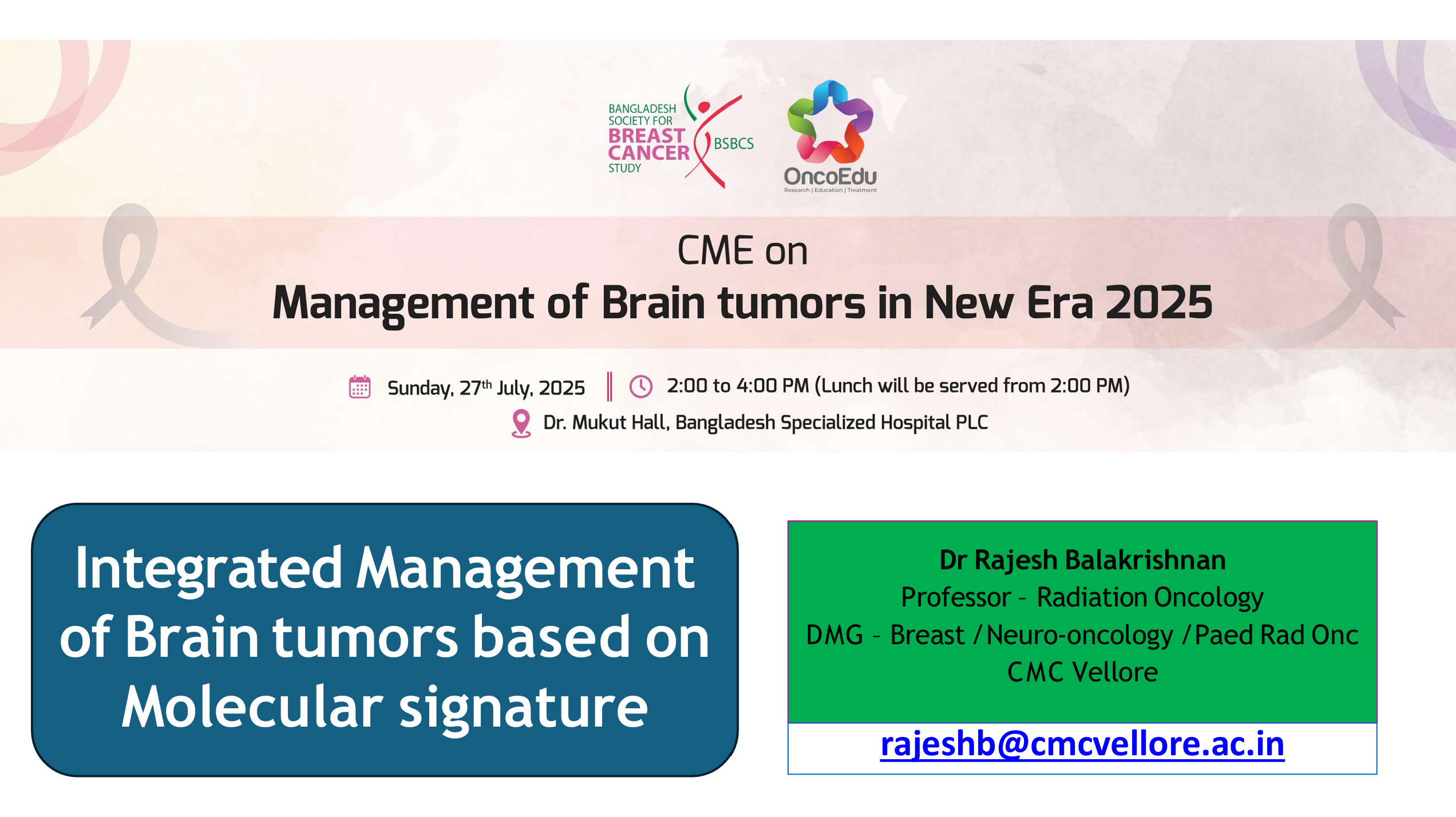 Integrated Management of Brain tumors based on Molecular signature
