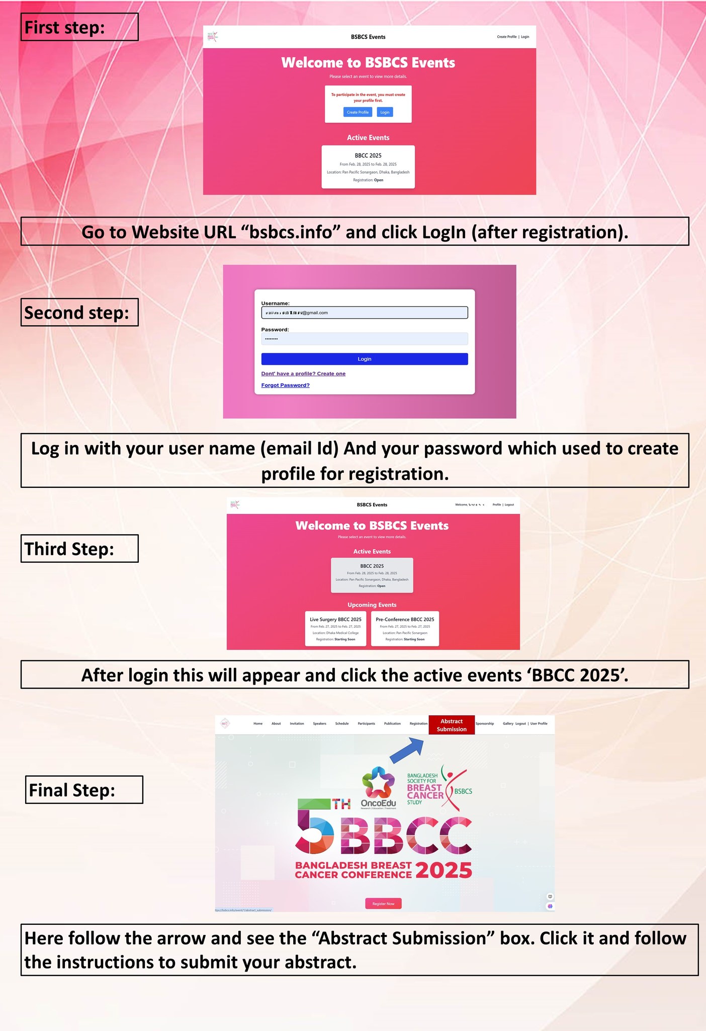 Abstract submission Procedure for BBCC 2025